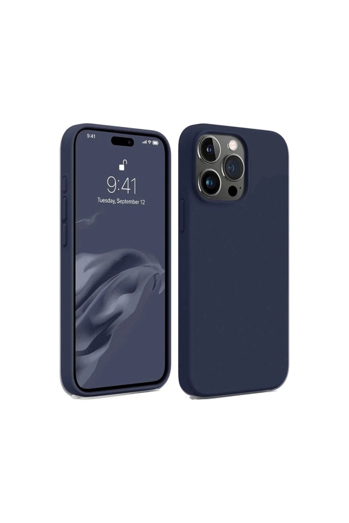 Apple iPhone 15 Pro Max Uyumlu Kılıf First Silikon - Lacivert