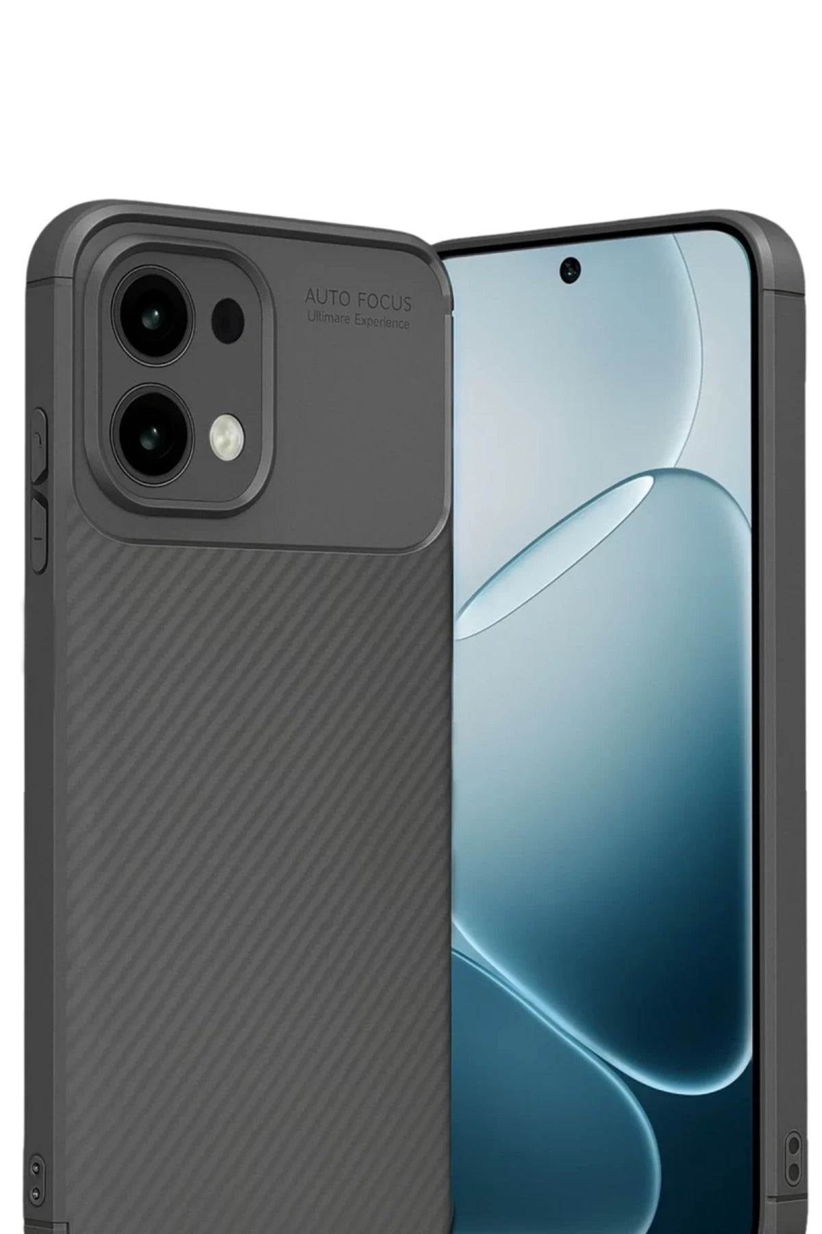 Oppo A6 Pro 4G Uyumlu Auto Focus Karbon Kapak - Gri
