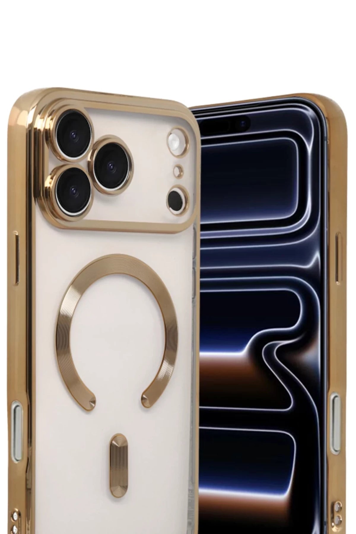 Apple iPhone 17 Pro Uyumlu Kross Magneticsafe Kapak - Gold