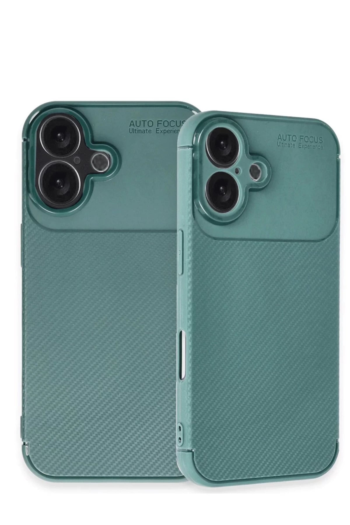 Apple iPhone 16 Uyumlu Kılıf Auto Focus Karbon Kapak - Koyu Yeşil