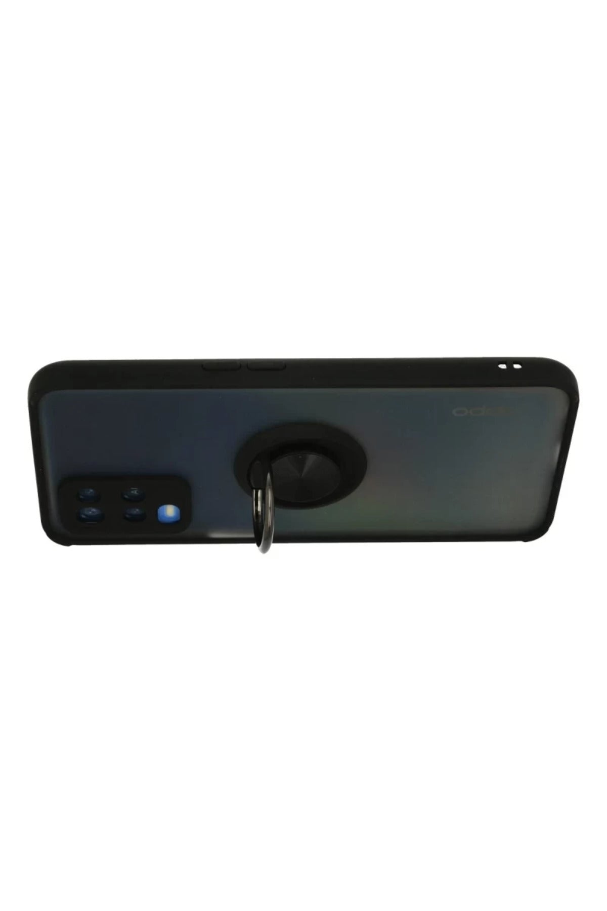 Oppo A54 4G Uyumlu Kılıf Montreal Yüzüklü Silikon Kapak - Siyah