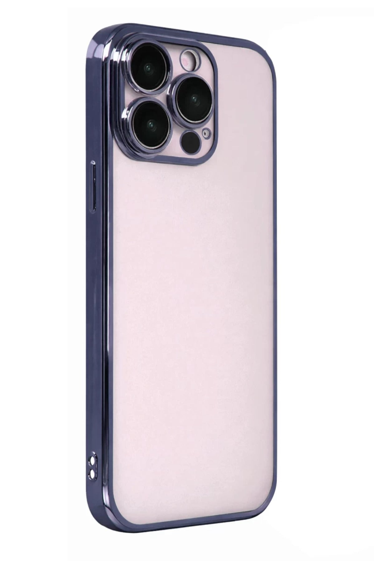Apple iPhone 15 Pro Max Uyumlu Lensli Silikon - Lacivert