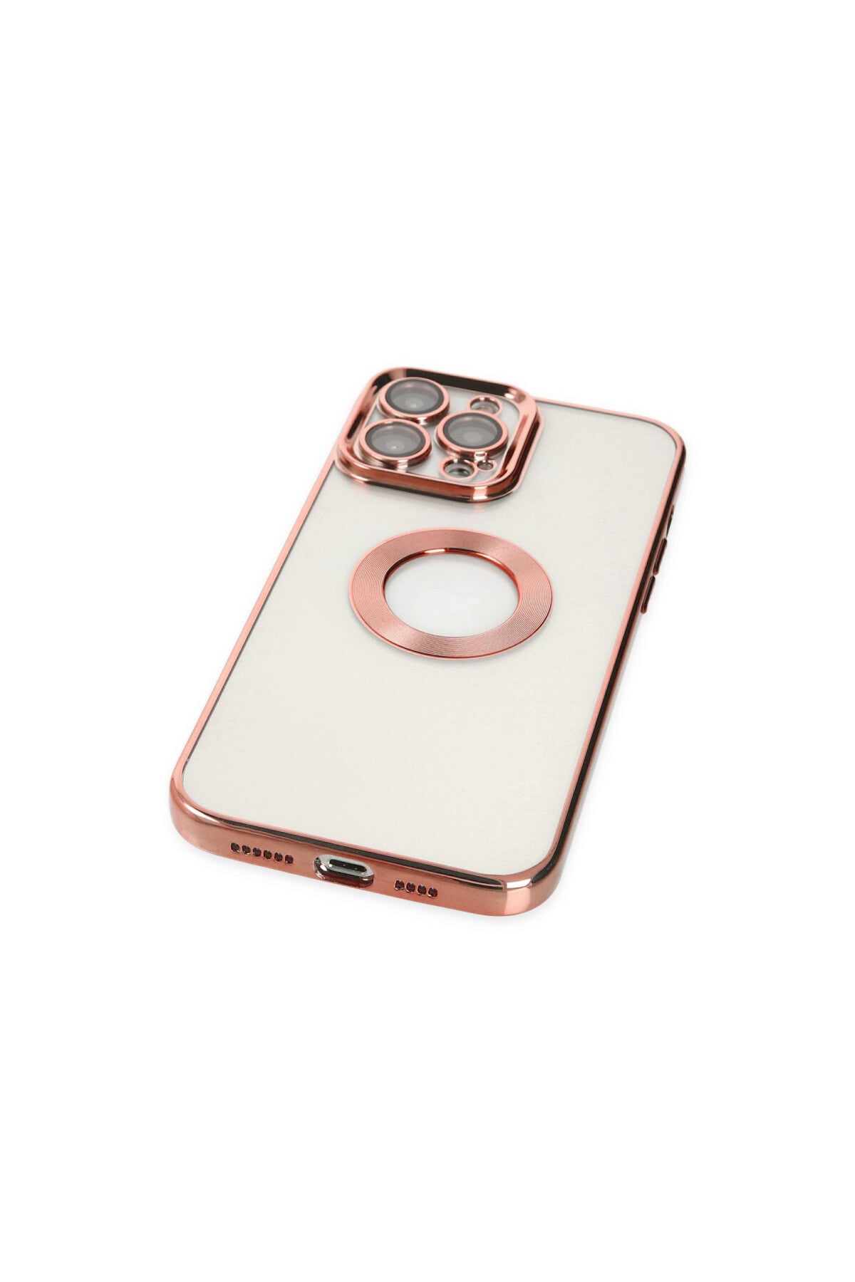 Apple iPhone 14 Pro Uyumlu Kılıf Slot Silikon - Rose Gold