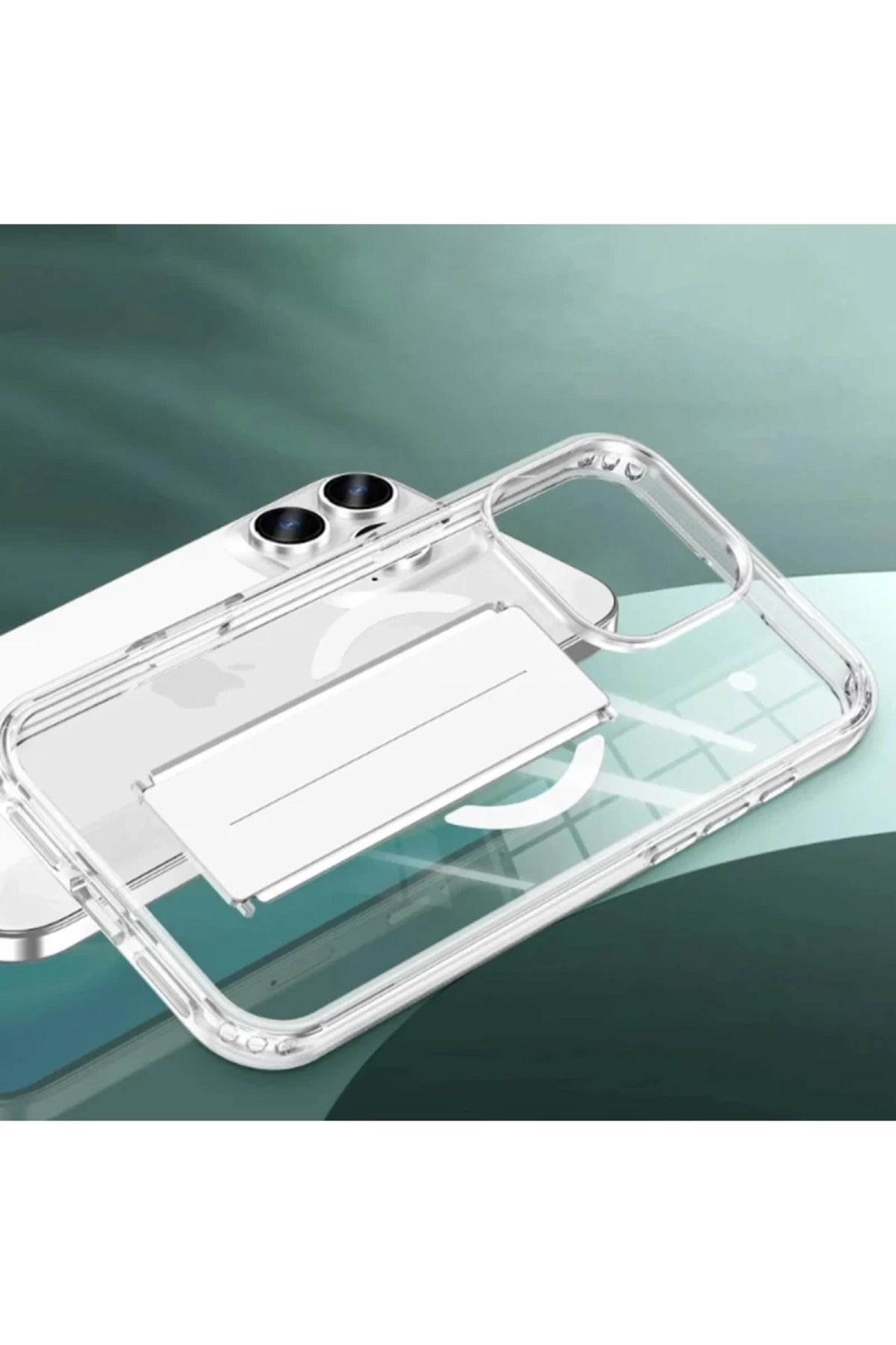 Joko Apple iPhone 15 Pro Max Uyumlu Kılıf Alfa Magsafe Standlı Kapak - Şeffaf