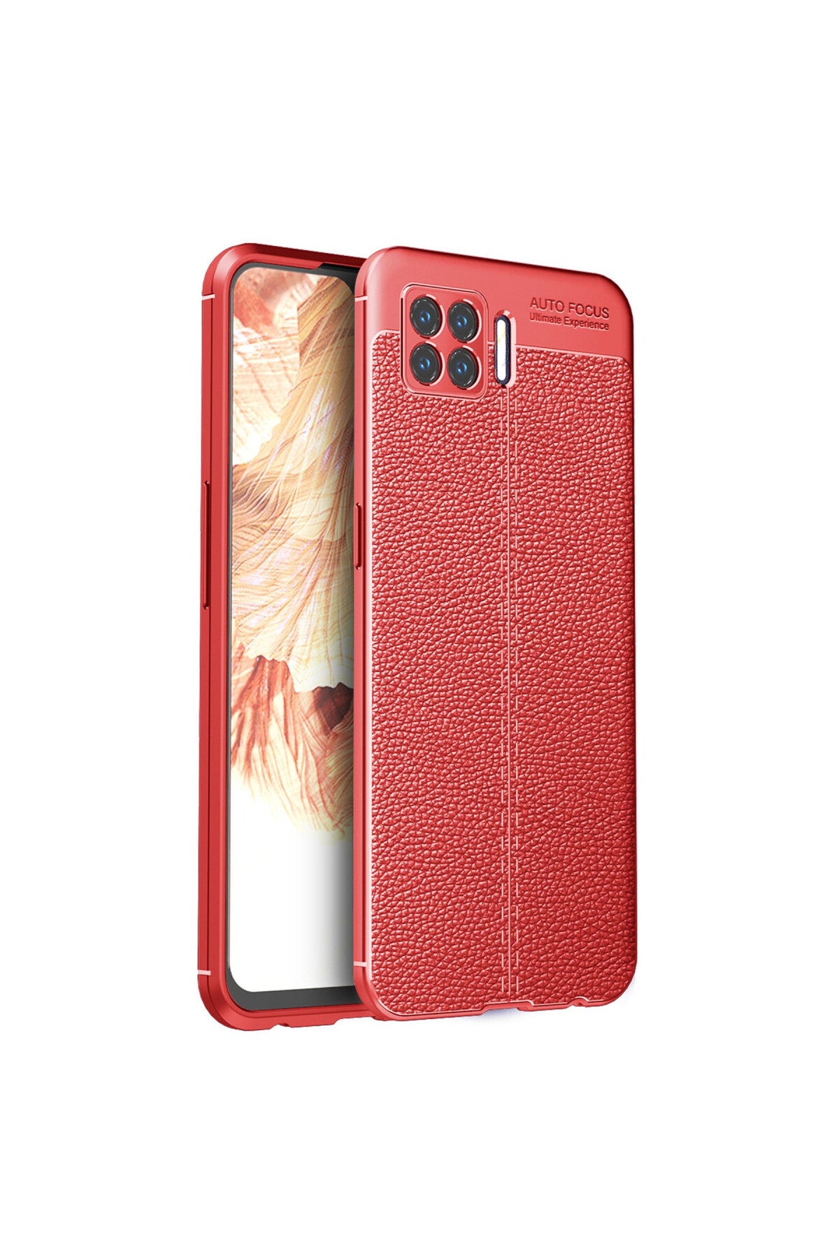 Oppo A73 Uyumlu Kılıf Auto Focus Kapak - Kırmızı