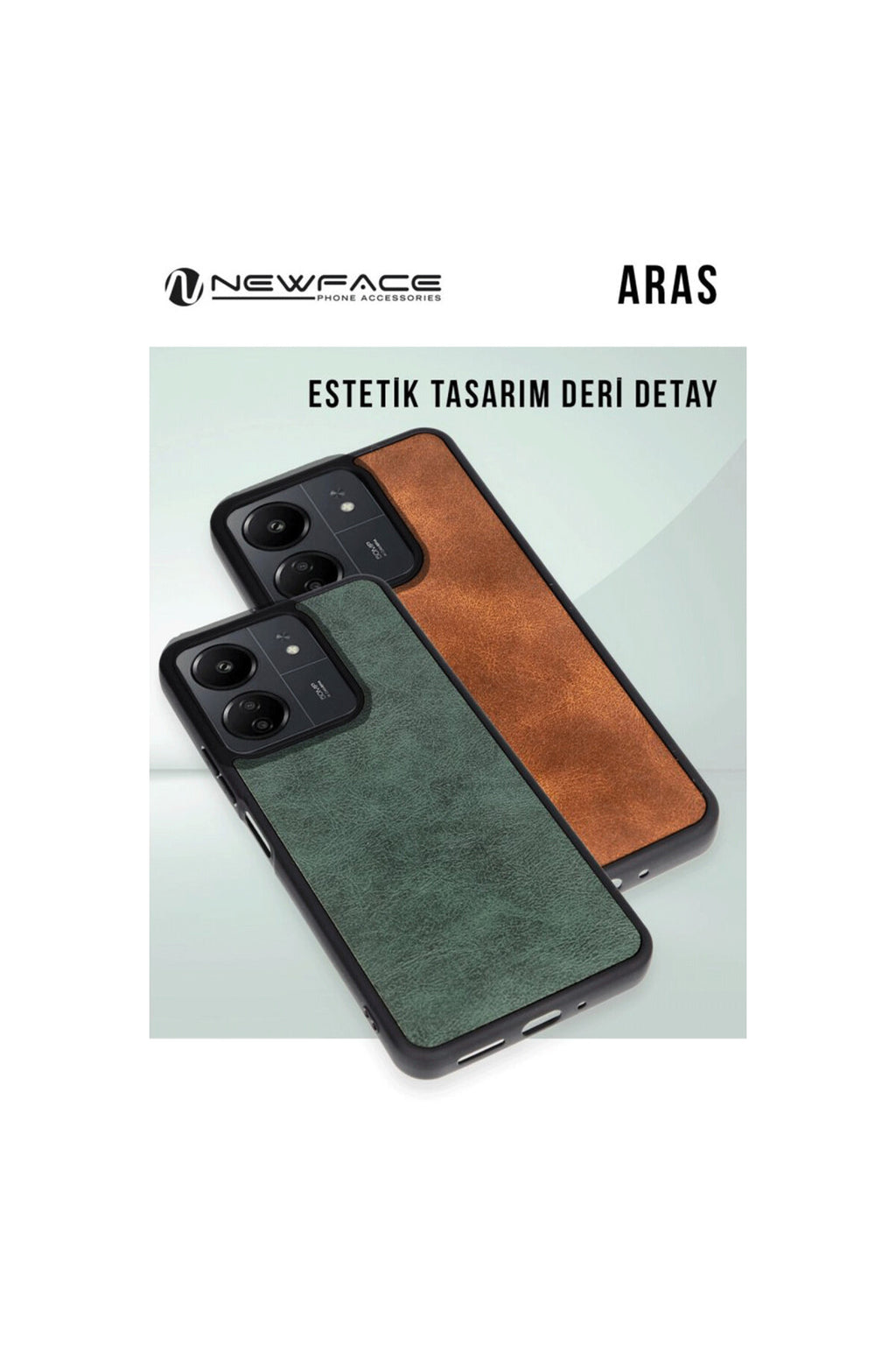 Samsung Galaxy A36 Uyumlu Kılıf Aras Deri Kapak - Taba