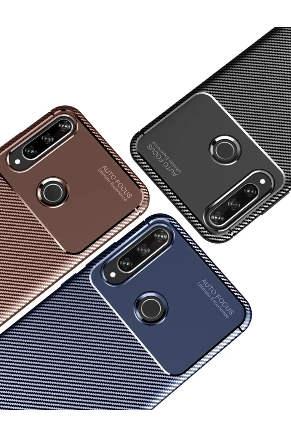 Huawei Y6P Uyumlu Kılıf Auto Focus Karbon Kapak - Lacivert