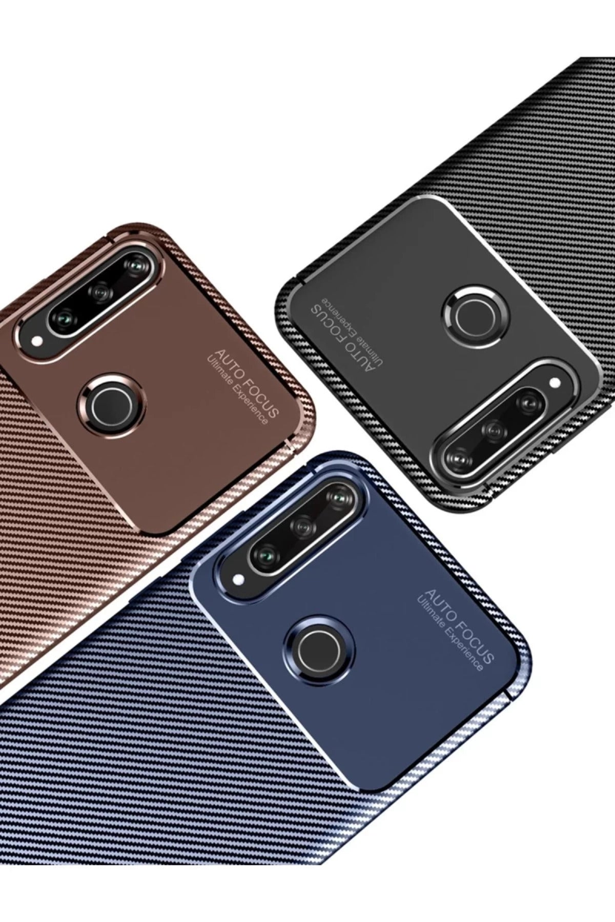Huawei Y6P Uyumlu Kılıf Auto Focus Karbon Kapak - Lacivert