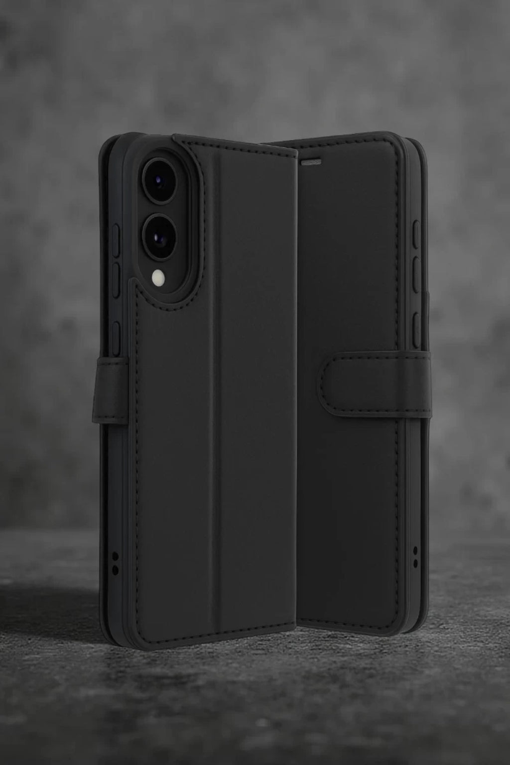 Samsung Galaxy S25 Uyumlu Edge Trend S Plus Kapaklı Kılıf - Siyah