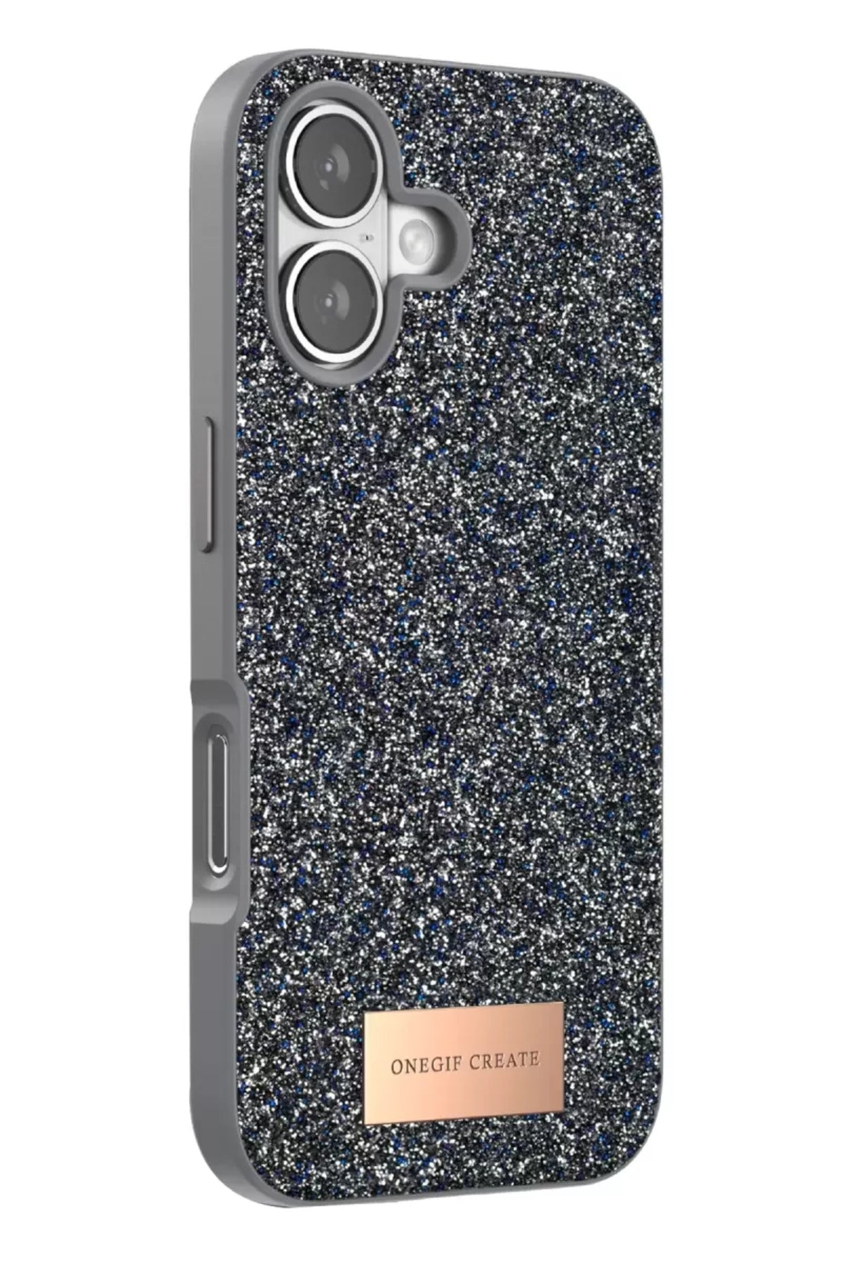 Onegif Apple iPhone 17 Uyumlu Bright Simli Kapak - Gümüş