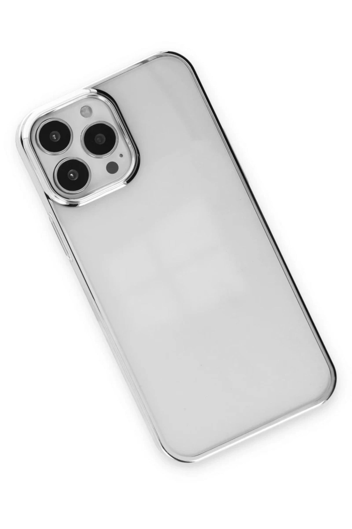 Apple iPhone 14 Pro Max Uyumlu Kılıf Element Silikon - Gümüş
