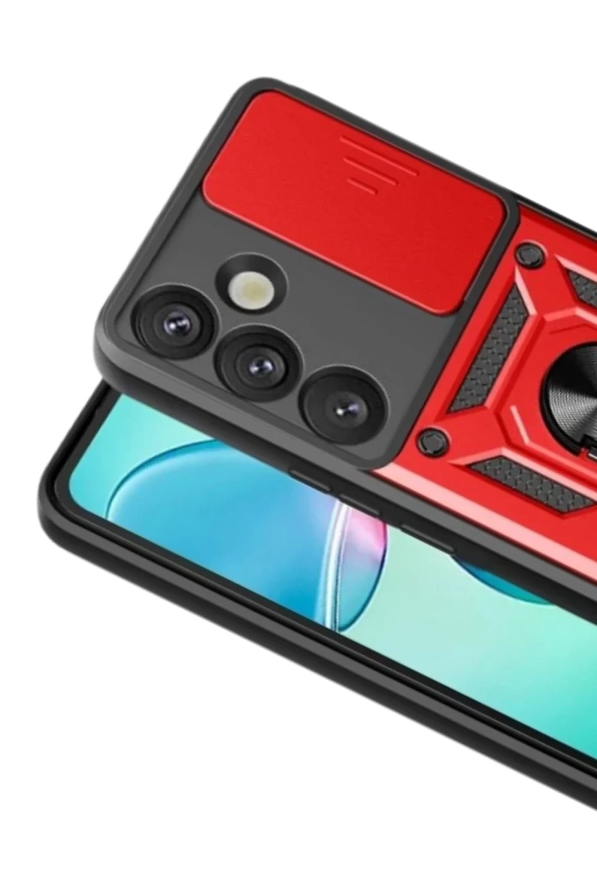 Samsung Galaxy S26 Uyumlu Pars Lens Yüzüklü Silikon - Kırmızı