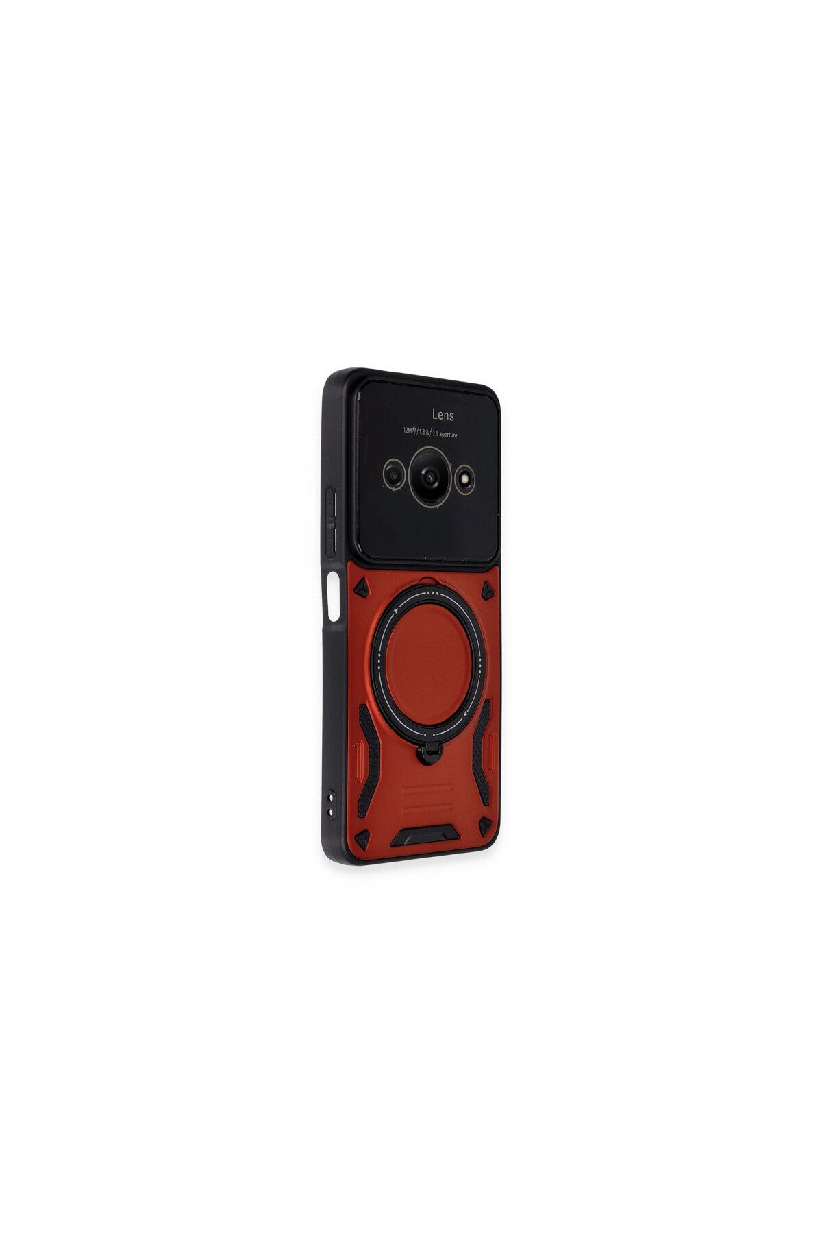 Xiaomi Poco C61 Uyumlu Kılıf Joy Lens Standlı Kapak - Kırmızı