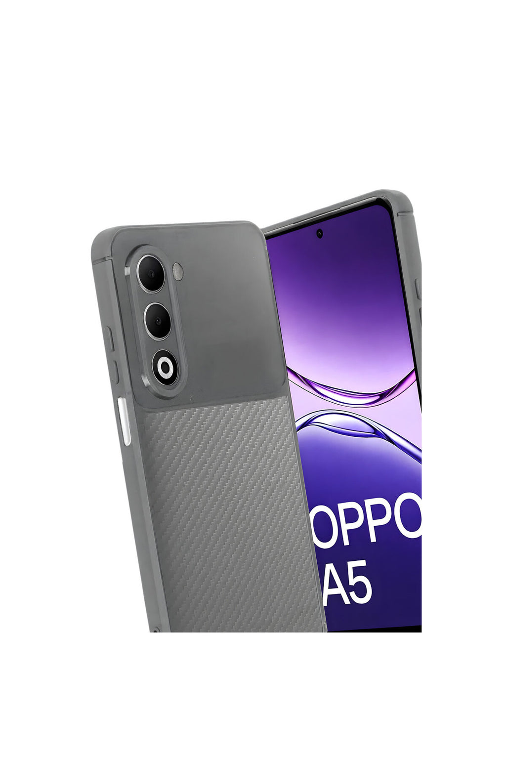 Oppo A5 4G Uyumlu Auto Focus Karbon Kapak - Gri