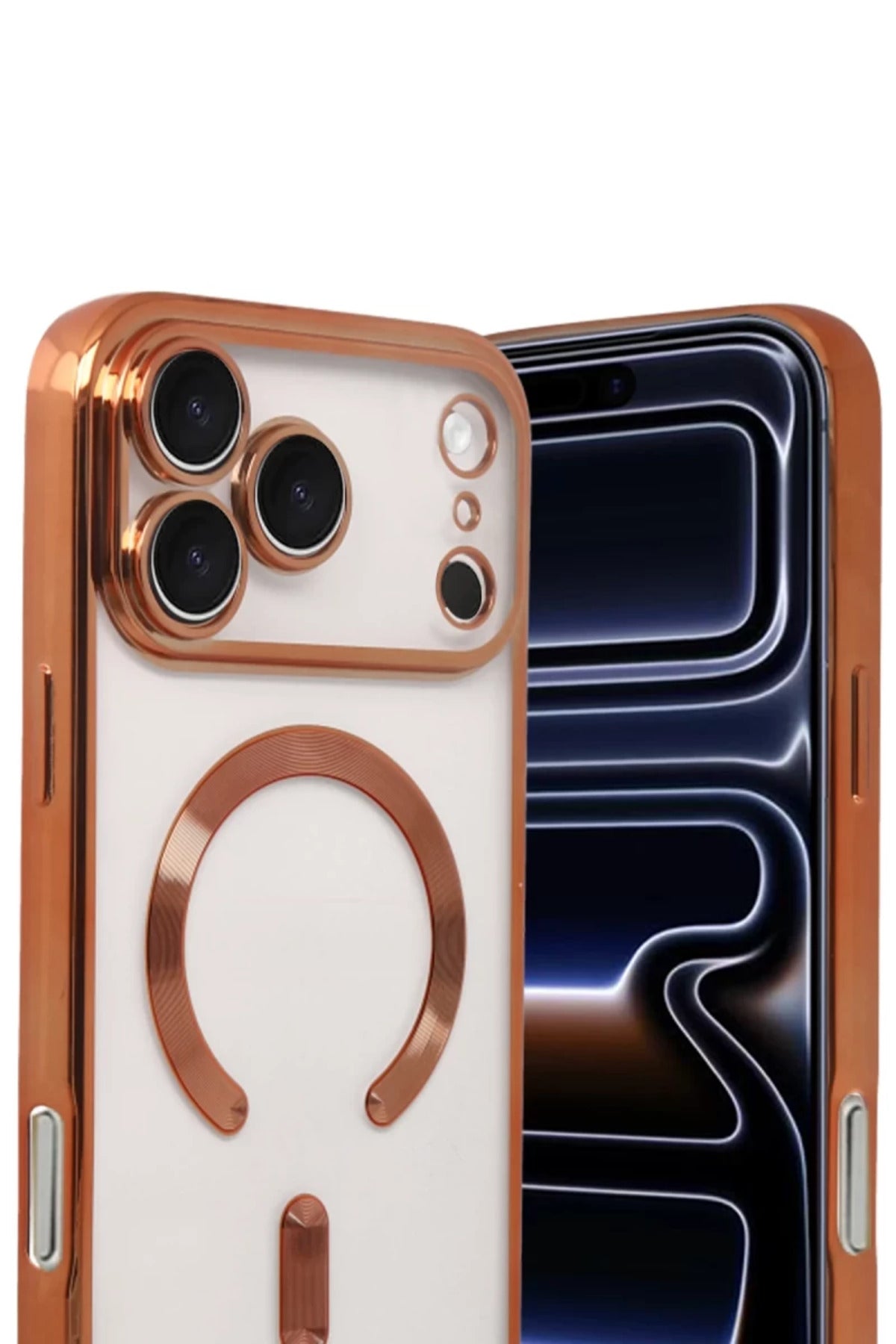 Apple iPhone 17 Pro Uyumlu Kross Magneticsafe Kapak - Turuncu