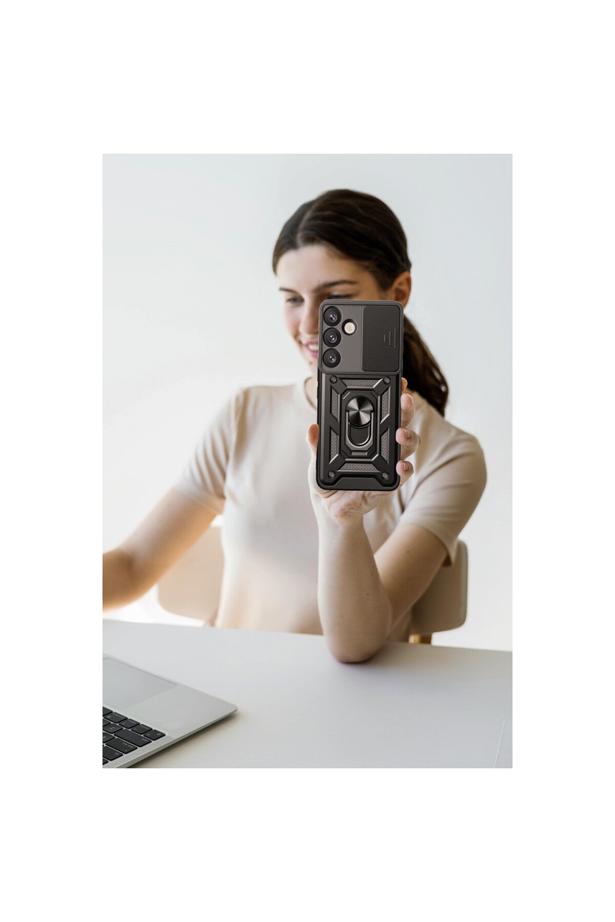 Samsung Galaxy S26 Uyumlu Pars Lens Yüzüklü Silikon - Yeşil