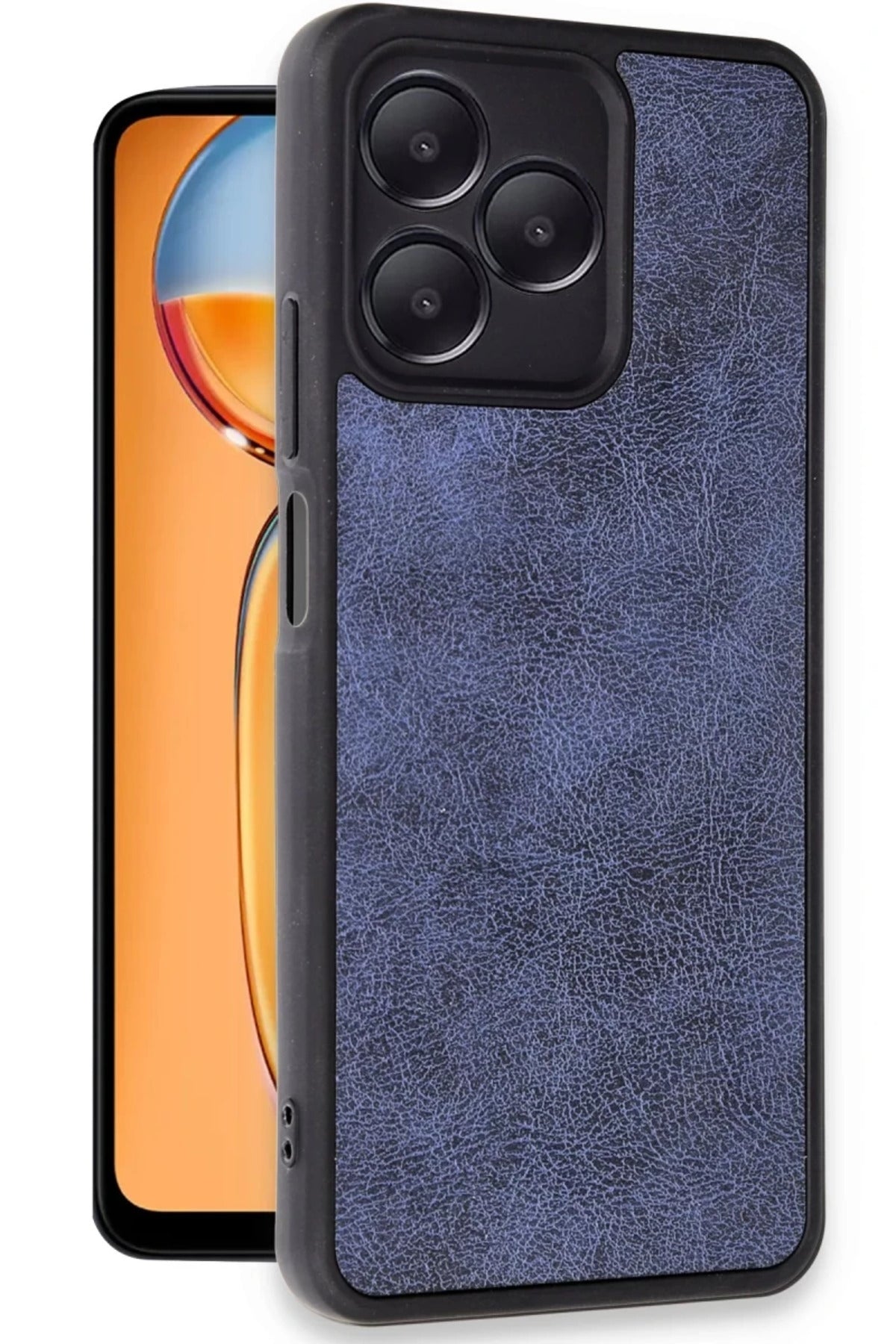 Realme Note 50 4G Uyumlu Kılıf Aras Deri Kapak - Lacivert
