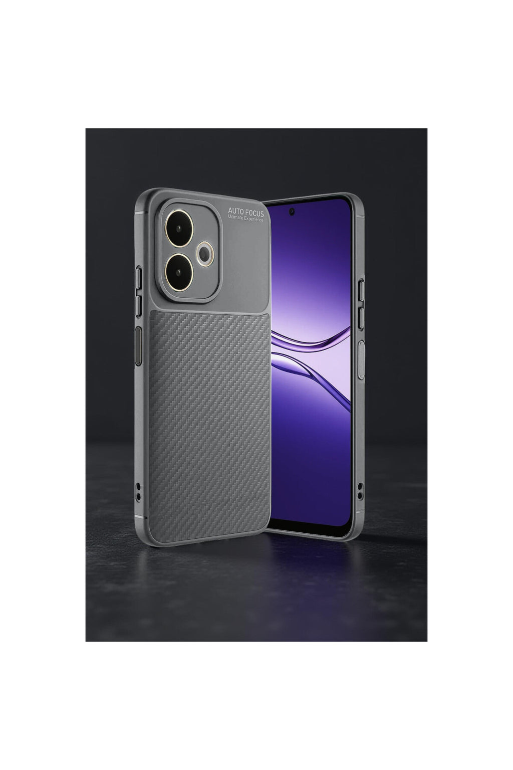 Oppo A5 Pro 4G Uyumlu Kılıf Auto Focus Karbon Kapak - Gri