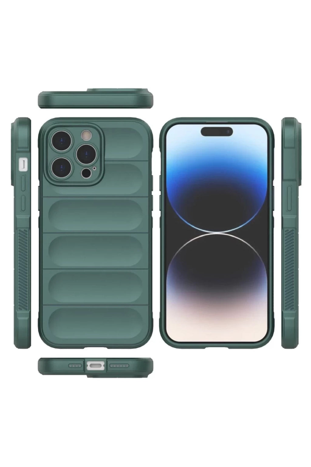 Apple iPhone 14 Pro Uyumlu Kılıf Optimum Silikon - Koyu Yeşil
