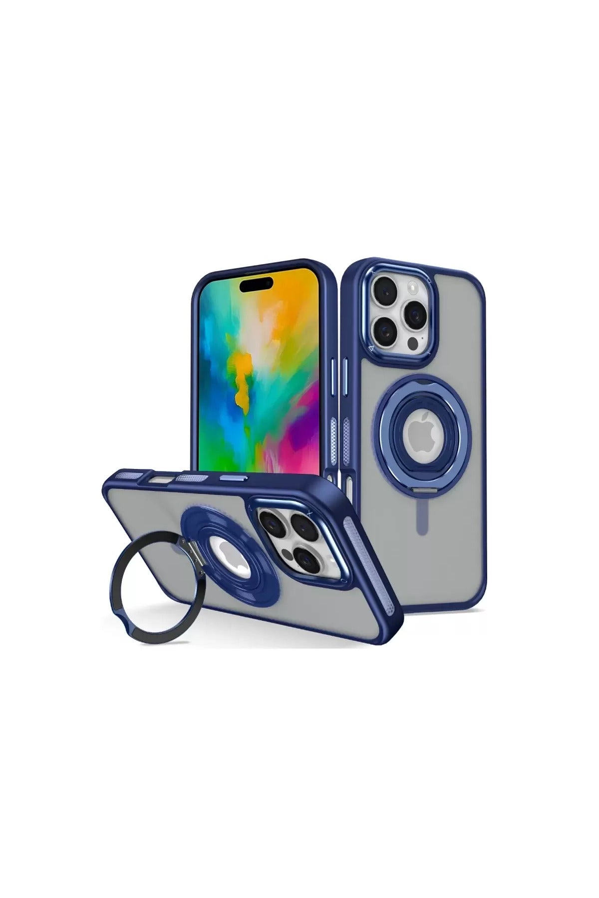 Joko Apple iPhone 16 Pro Max Uyumlu Banza Magsafe Standlı Kapak - Lacivert