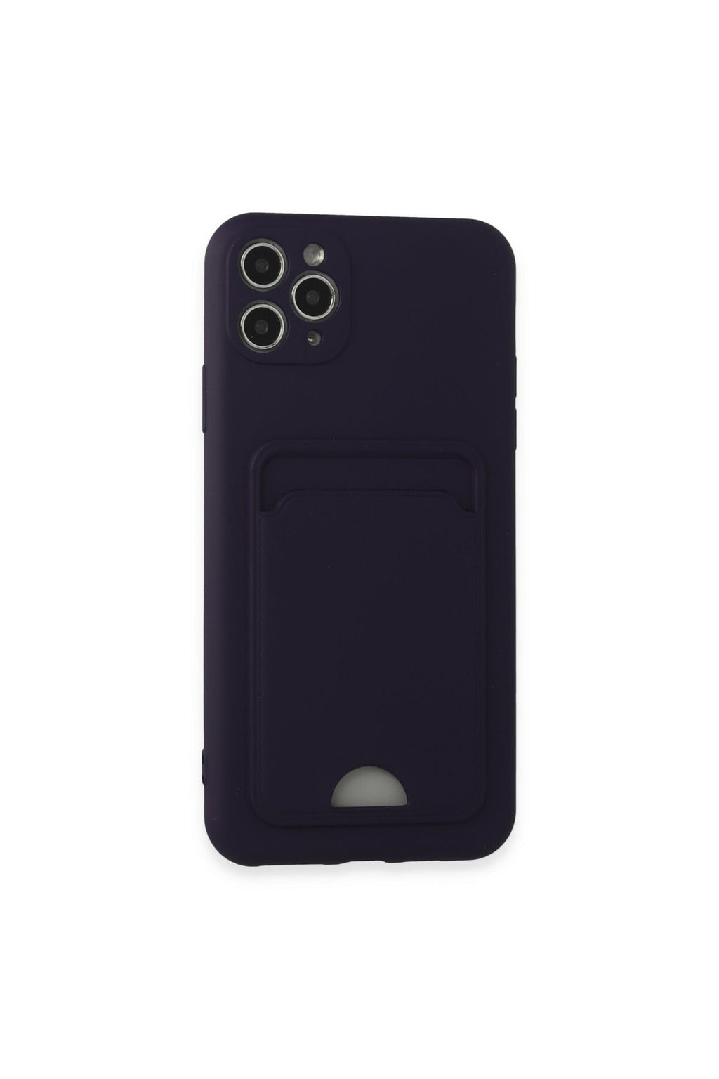 Apple iPhone 11 Pro Max Uyumlu Kılıf Kelvin Kartvizitli Silikon - Derin Mor