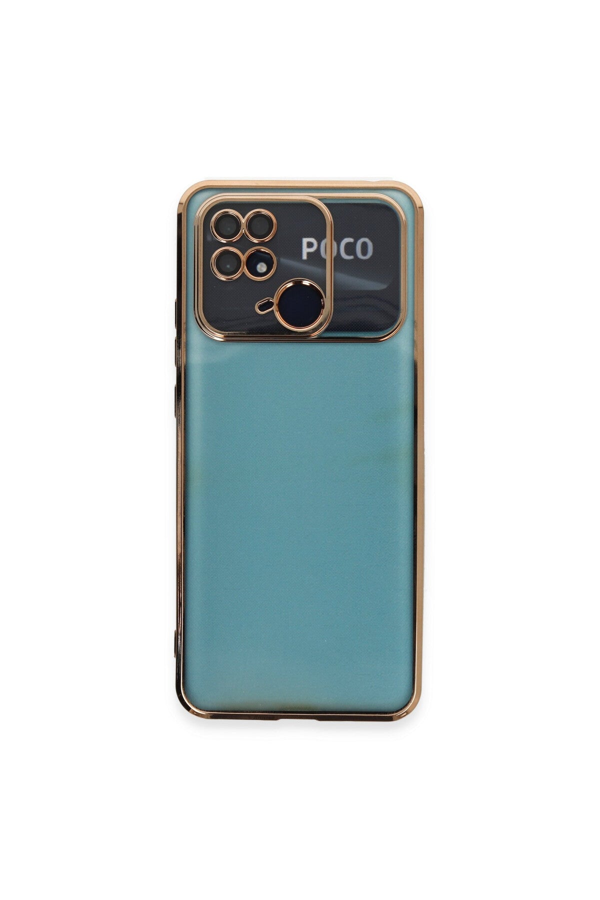 Xiaomi Redmi 10C Uyumlu Kılıf Lensli Silikon - Gold