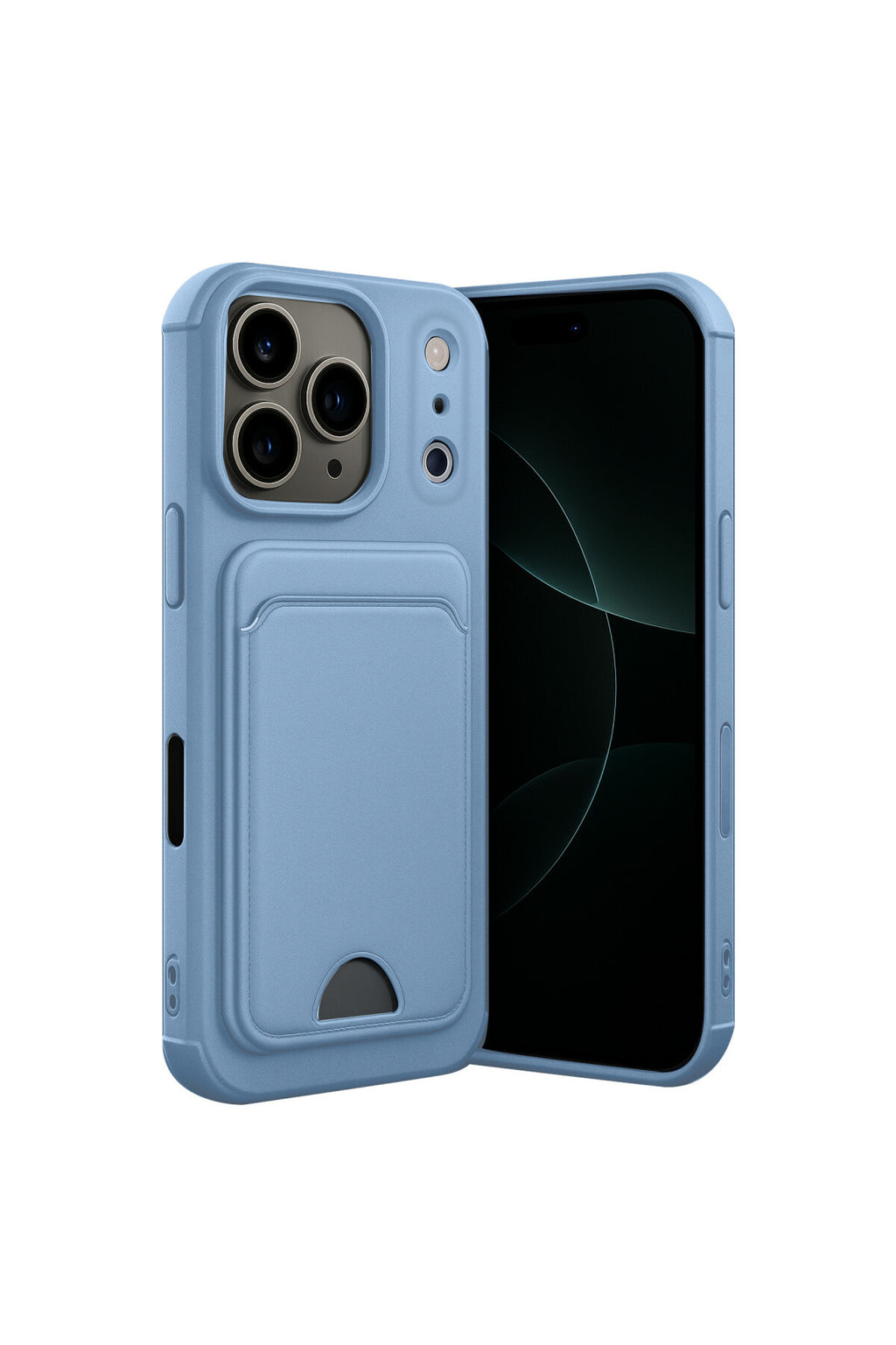 Apple iPhone 17 Pro Uyumlu Kelvin Kartvizitli Silikon - Mavi