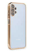Samsung Galaxy A13 4G Uyumlu Kılıf Lensli Silikon - Gold