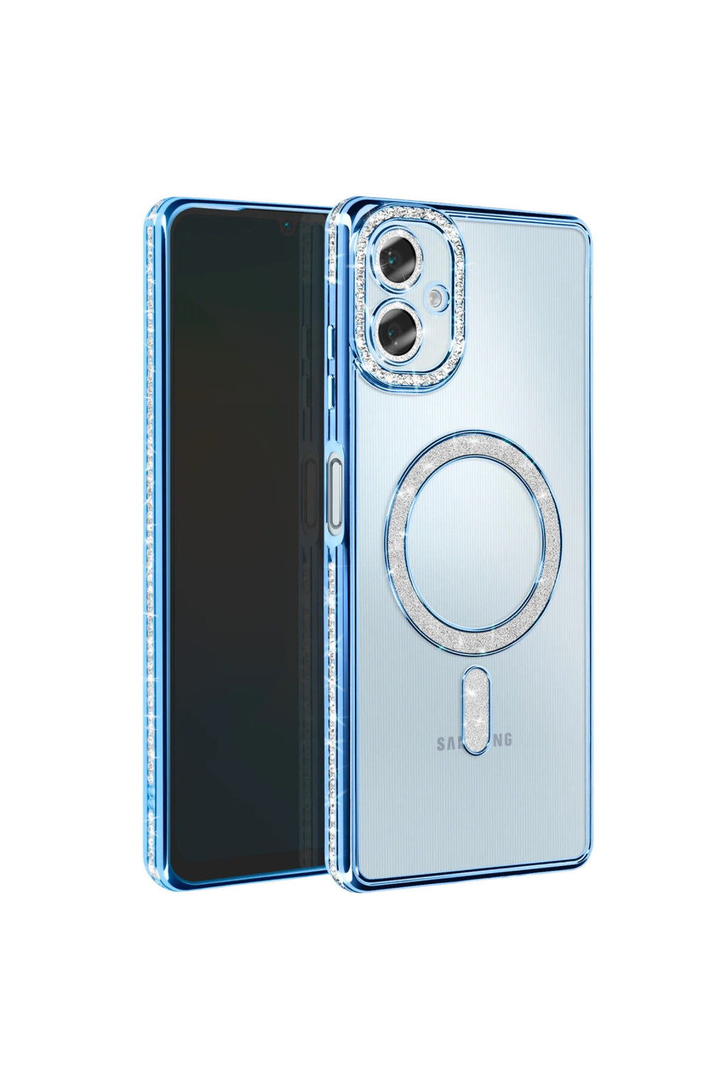 Samsung Galaxy A06 Uyumlu Joke Simli Magneticsafe Kılıf - Mavi
