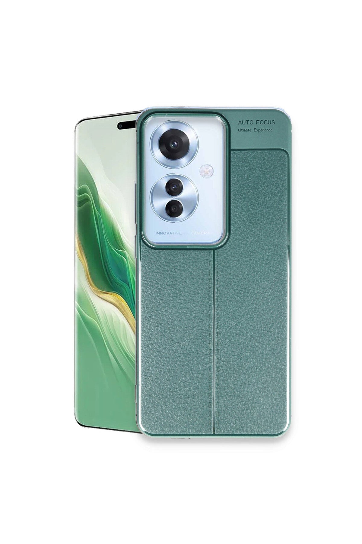 Oppo Reno 11F Uyumlu Kılıf Auto Focus Kapak - Koyu Yeşil
