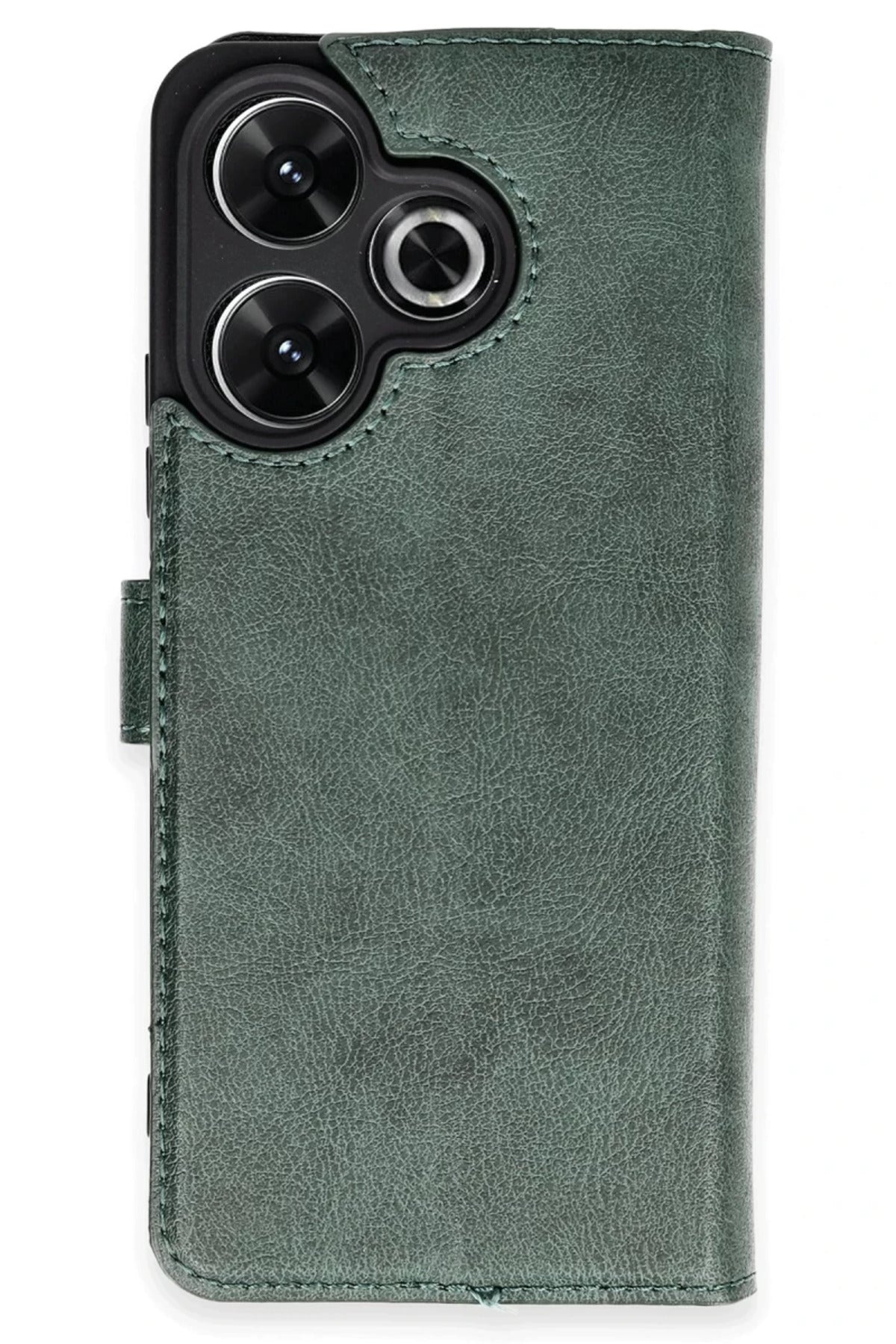 Xiaomi Redmi 13 4G Uyumlu Kılıf Trend S Plus Kapaklı Kılıf - Yeşil