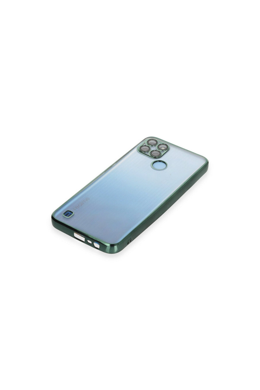 Realme C25Y Uyumlu Kılıf Lensli Silikon - Yeşil