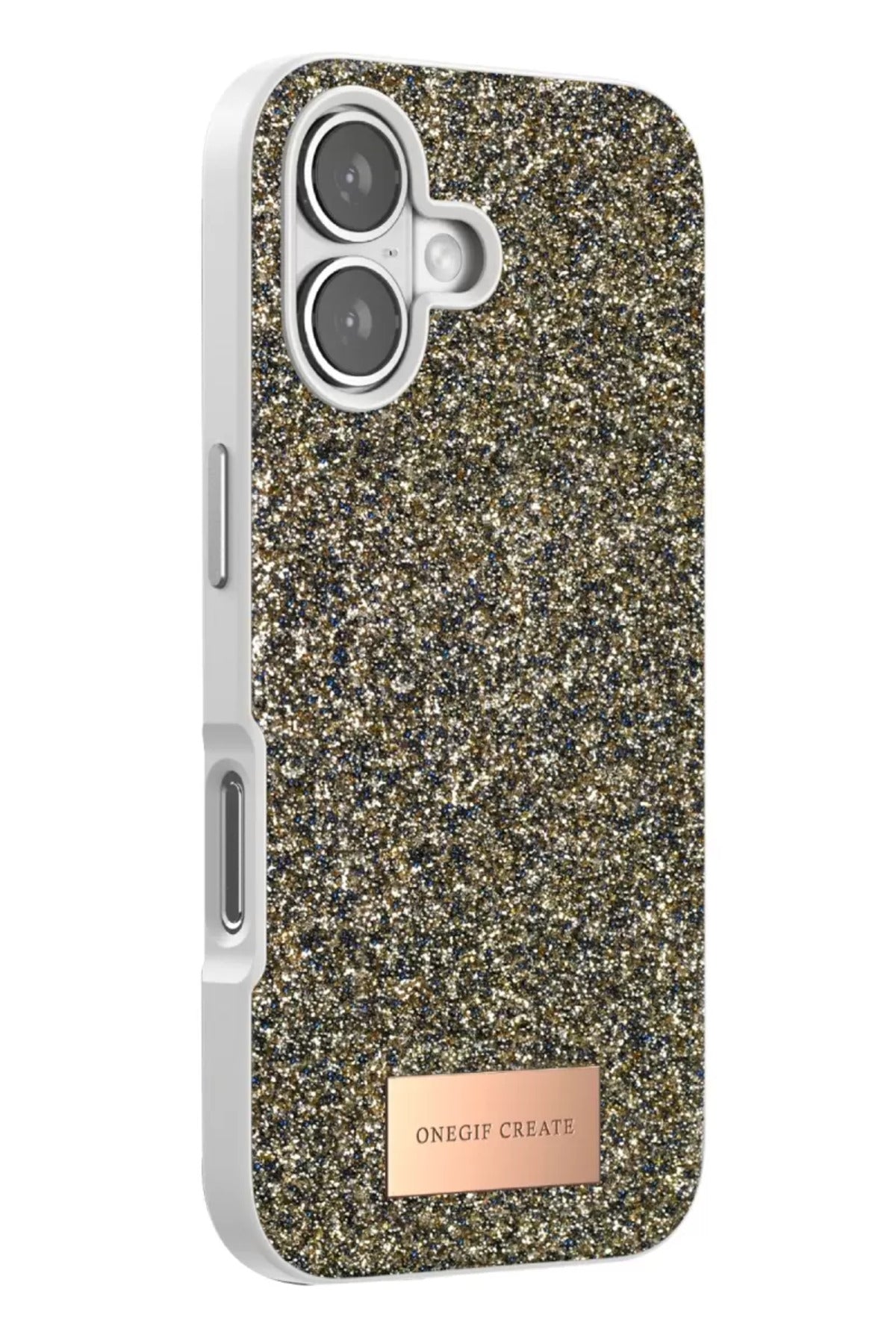 Onegif Apple iPhone 17 Uyumlu Bright Simli Kapak - Çöl Titanyum