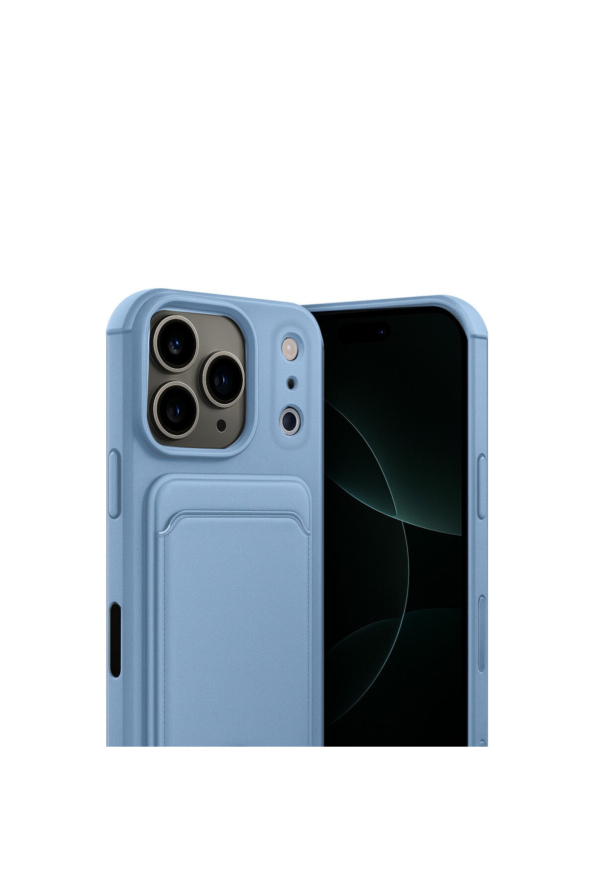 Apple iPhone 17 Pro Uyumlu Kelvin Kartvizitli Silikon - Mavi