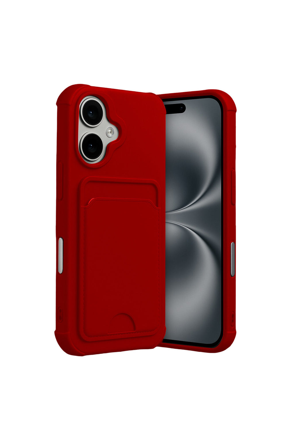 Apple iPhone 17 Uyumlu Kelvin Kartvizitli Silikon - Kırmızı
