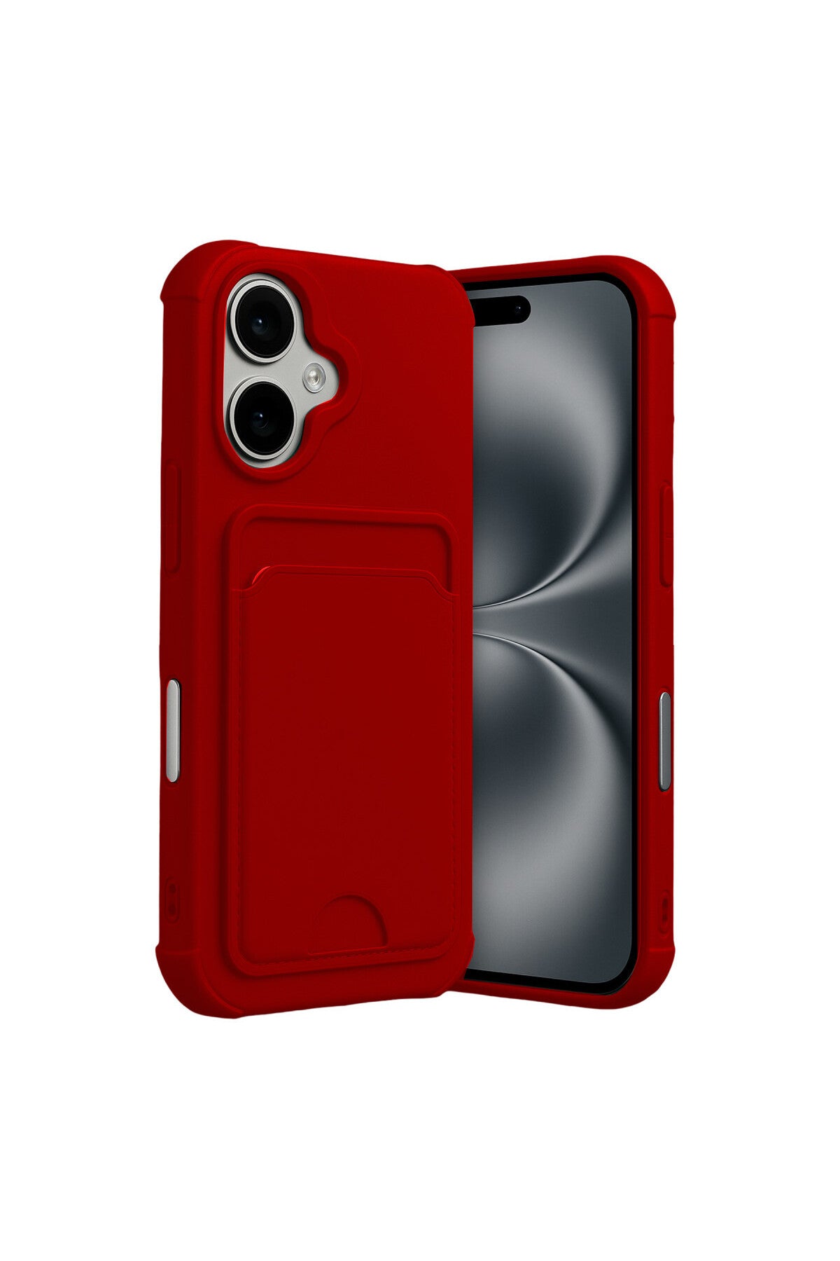 Apple iPhone 17 Uyumlu Kelvin Kartvizitli Silikon - Kırmızı