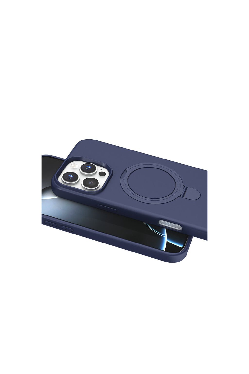 Apple iPhone 16 Pro Uyumlu Regal Magsafe Standlı Kapak - Lacivert