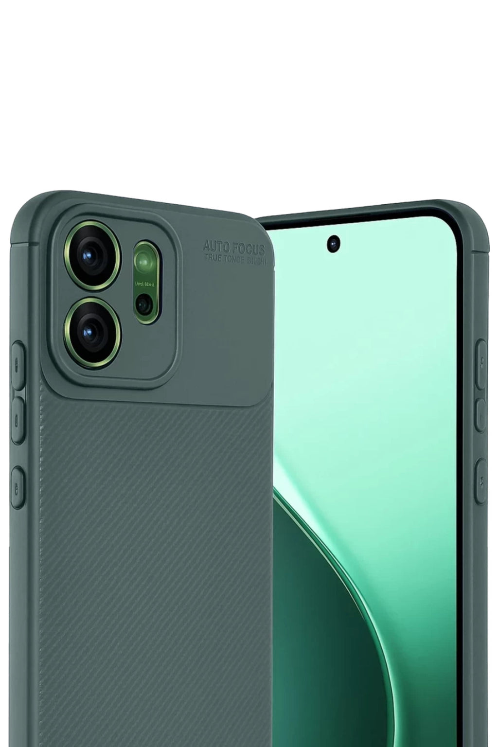 Oppo Reno 14F Uyumlu Auto Focus Karbon Kapak - Koyu Yeşil