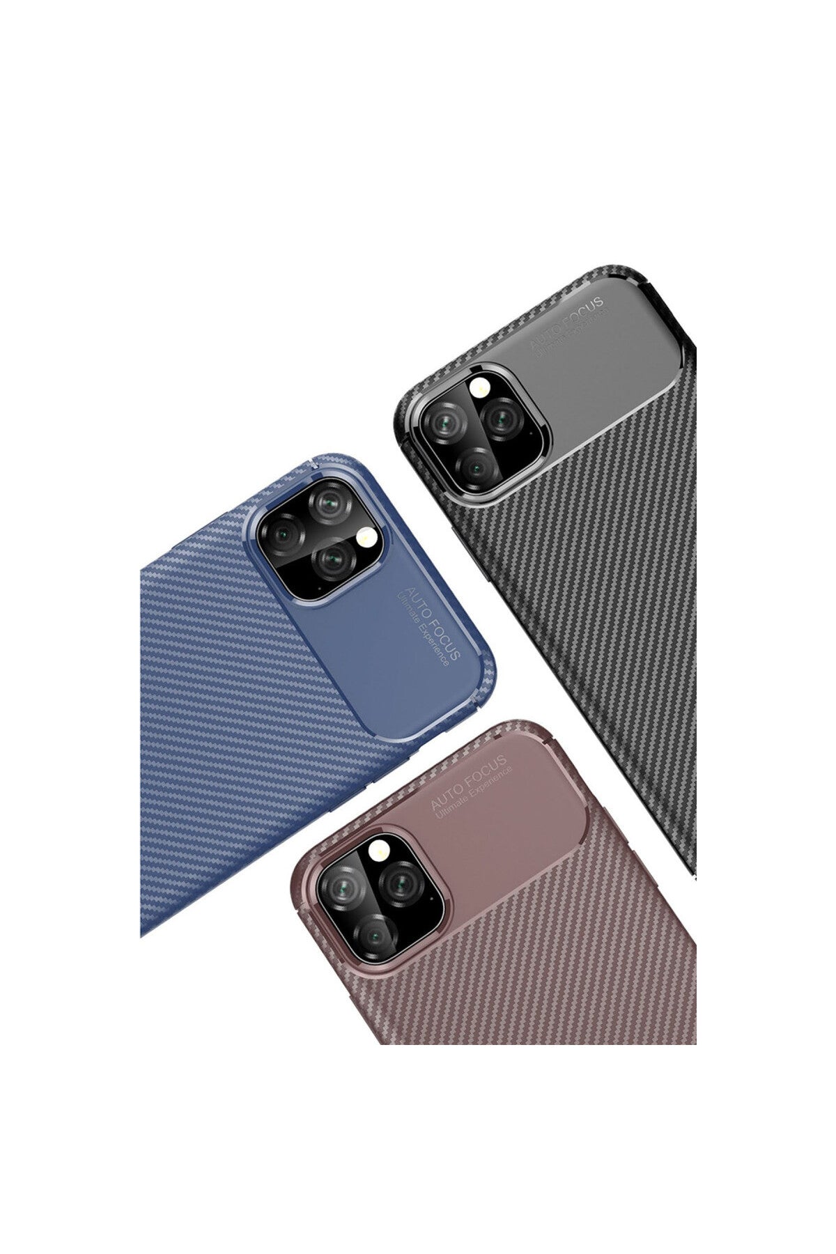 Apple iPhone 11 Pro Max Uyumlu Kılıf Auto Focus Karbon Kapak - Siyah