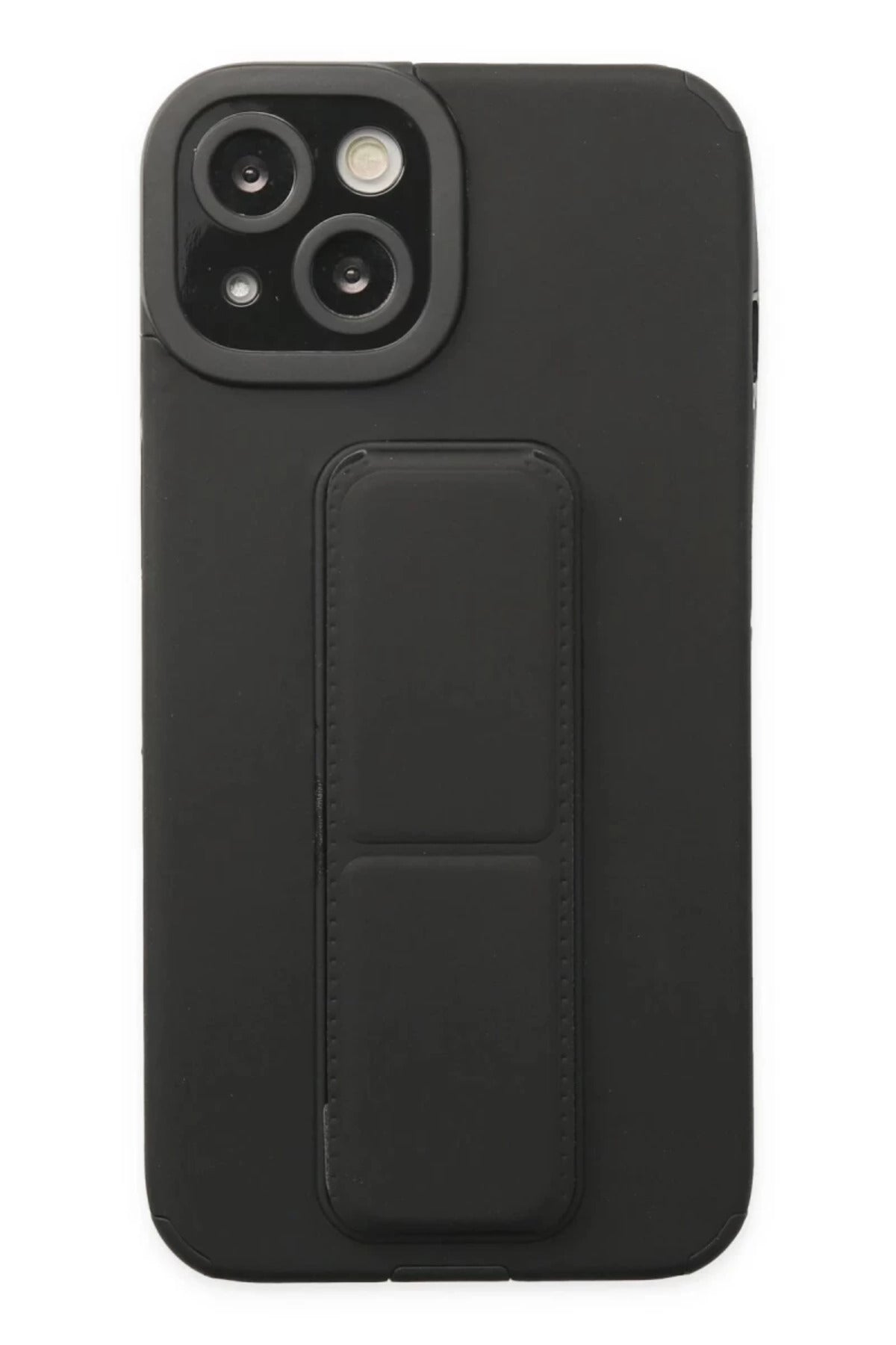 Apple iPhone 14 Plus Uyumlu Kılıf Mega Standlı Silikon - Siyah