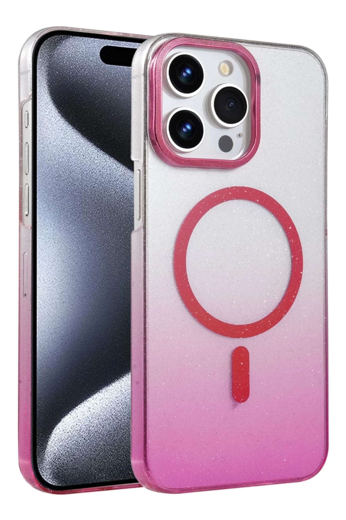 Apple iPhone 14 Pro Max Uyumlu Glossy Magsafe Kapak - Pembe