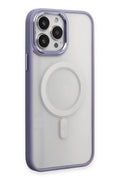 Apple iPhone 15 Pro Max Uyumlu Kılıf Room Magneticsafe Silikon - Lila