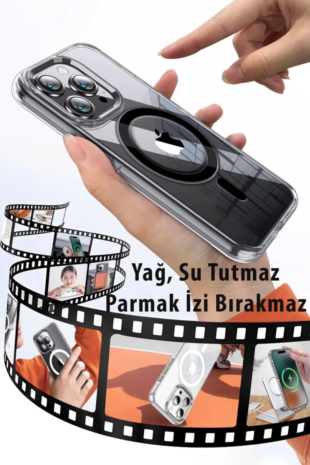 Joko Apple iPhone 15 Pro Max Uyumlu Kılıf Crystal Magsafe Kapak - Şeffaf