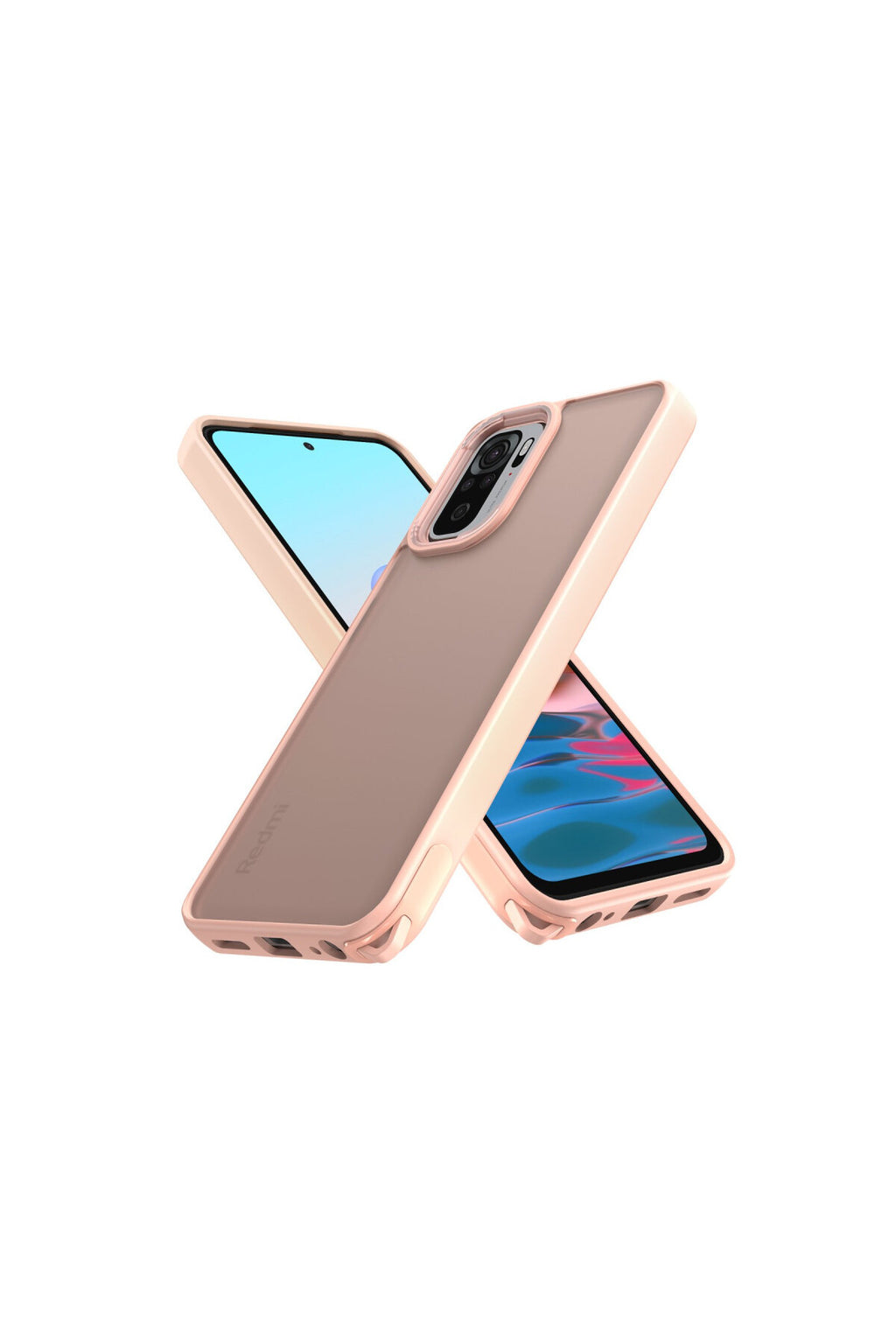 Xiaomi Redmi Note 10 Pro Uyumlu Kılıf Elegant Kapak - Pudra