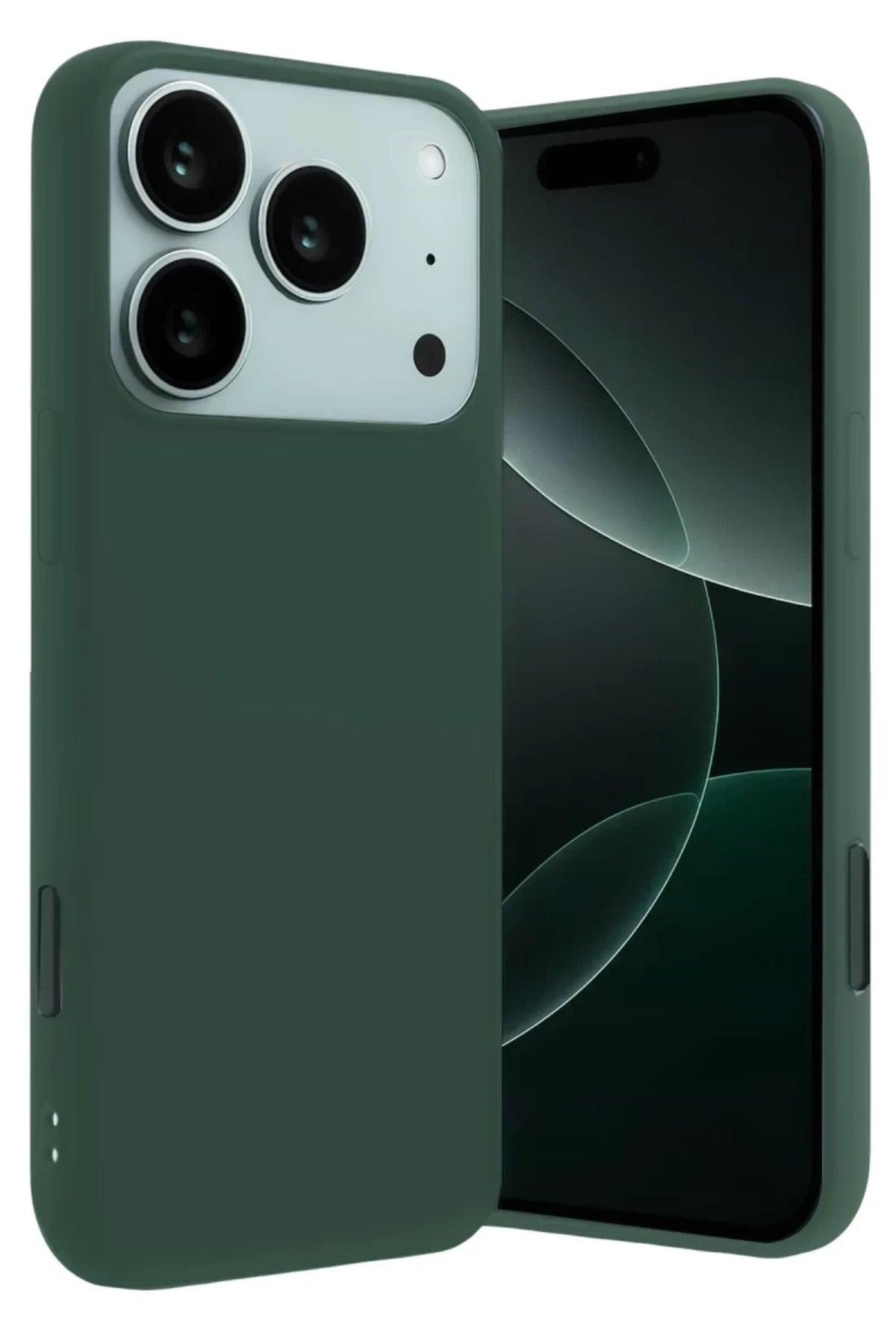 Apple iPhone 17 Pro Uyumlu Nano içi Kadife Silikon - Koyu Yeşil