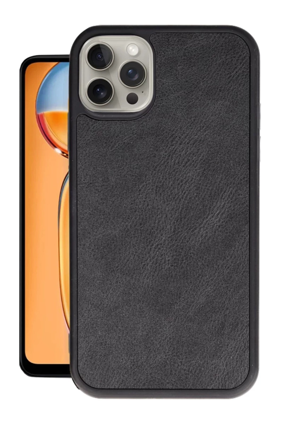 Apple iPhone 14 Pro Uyumlu Kılıf Aras Deri Kapak - Siyah