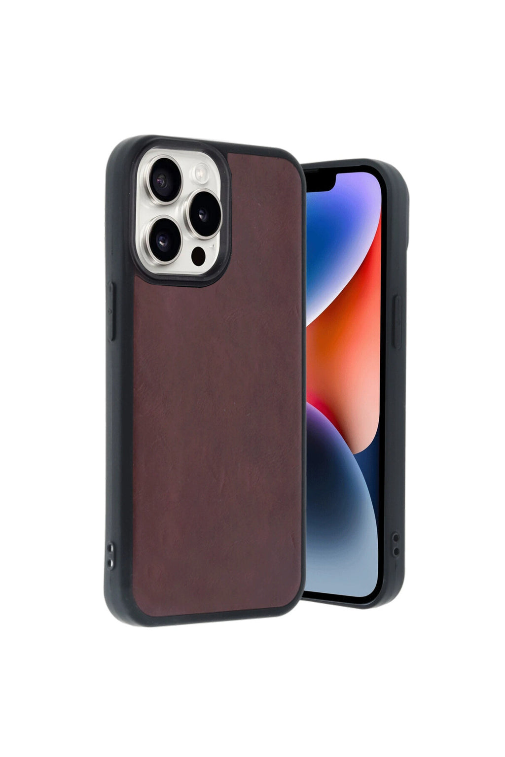 Apple iPhone 14 Pro Max Uyumlu Kılıf Aras Deri Kapak - Bordo