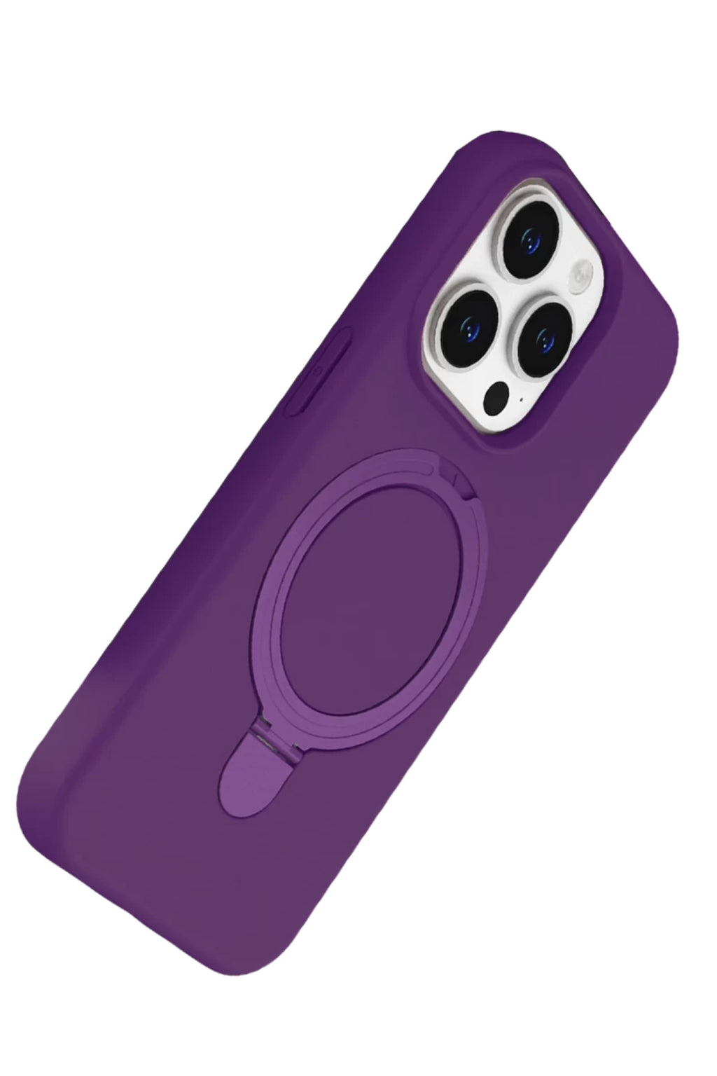 Apple iPhone 15 Pro Max Uyumlu Regal Magsafe Standlı Kapak - Derin Mor