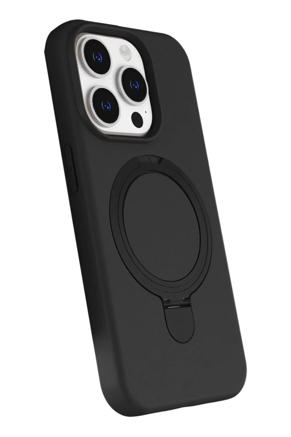 Apple iPhone 15 Pro Max Uyumlu Regal Magsafe Standlı Kapak - Siyah