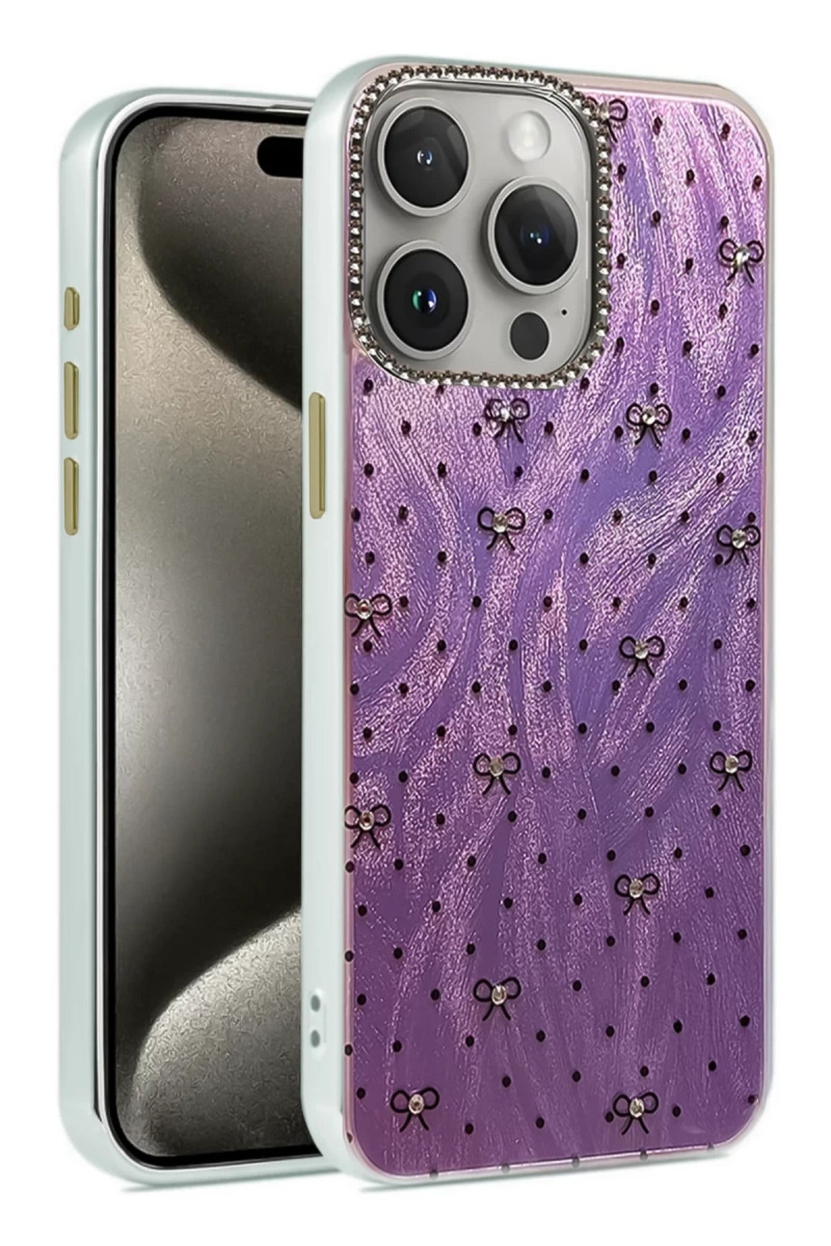 Apple iPhone 15 Pro Max Uyumlu Kılıf Blade Aynalı Desenli Kapak - Desen 2